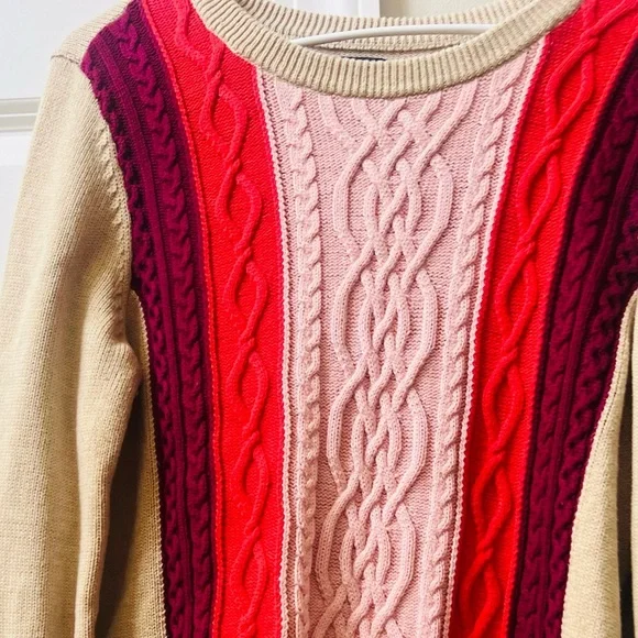 Colorful Tommy Hilfiger size large Cable Knit Women's Sweater - Picture 2 of 4